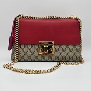 Authentic Gucci GG Supreme Podlock Medium Shoulder Bag #4268M